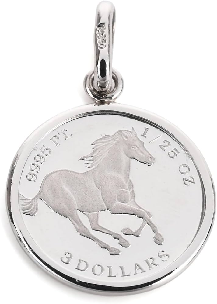 Amazon.co.jp: 純プラチナ ペンダントトップ 1/25oz ツバル ホース